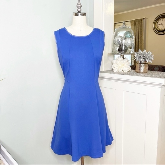 Talbots Blue Fit & Flare Dress Sleeveless XS 2 - Picture 2 of 10